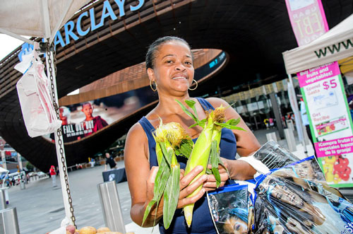 Greenmarket sprouts at the Barclays Center