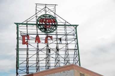 SIGN OFF! Iconic Eagle Clothes sign being torn down