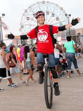 One of a kind! Unicycle Fest takes Coney Island