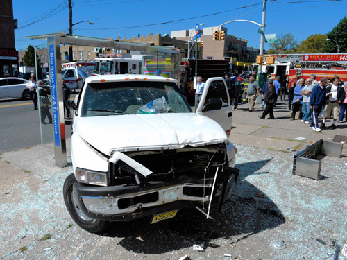 Bus stop bust up: Out-of-control pick-up kills elderly man at B4 bus stop