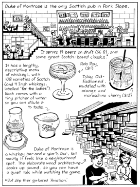 Bartoonist’s Scot whiskey at Duke of Montrose