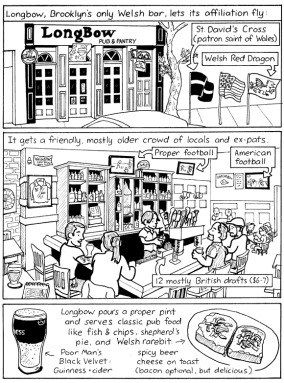 Bartoonist hits Brooklyn’s only Welsh bar