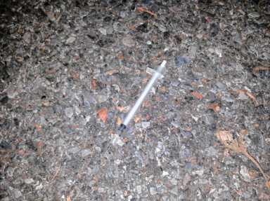 Unwelcome guests take drugs, leave needles