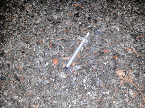 Unwelcome guests take drugs, leave needles