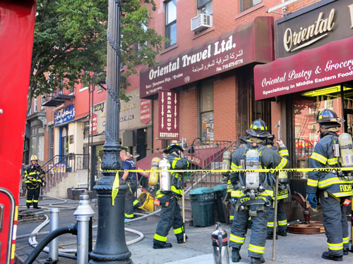 Atlantic Avenue fire injures two, snarls traffic