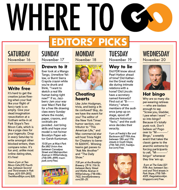 Where to GO this week