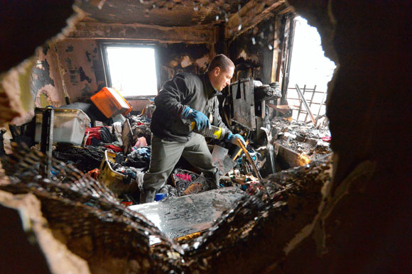 Inferno sends four to hospital