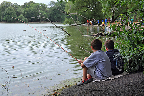 Angling for fun at the Macy’s fishing contest