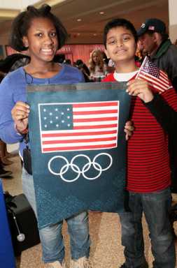 They got the gold in gusto: Students cheer U.S. Olympians