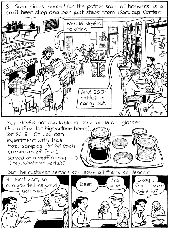 Bartoonist drinks beer near Barclays