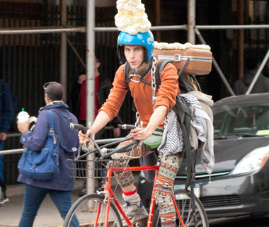 Unicorn sighting! Performance art, or magic, in motion on Jay Street