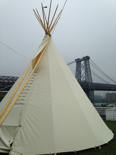 In tent city! Williamsburg park gets a tepee