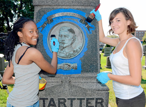 Crypt sweepers! French folks come to Brooklyn to clean wine merchant’s grave