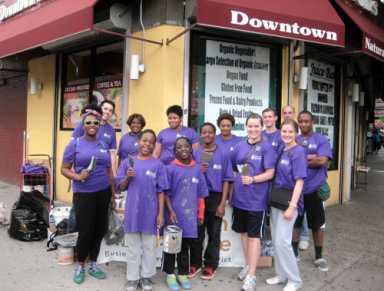 Volunteers spit and polish Church Avenue