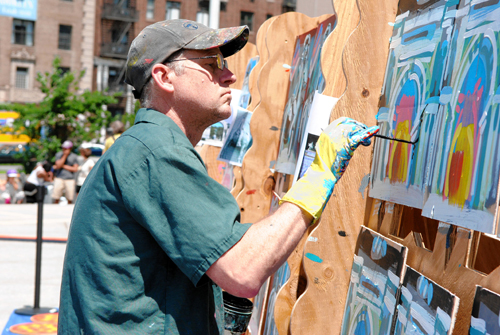 Paint he something? Library’s artist in residence on display