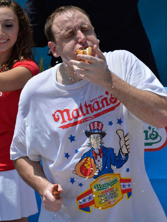 Chestnut shatters records at Nathan’s Hot-Dog-Eating contest