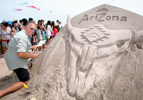 Grain of doubt: Sand sculpture winners pull through after last-minute collapse