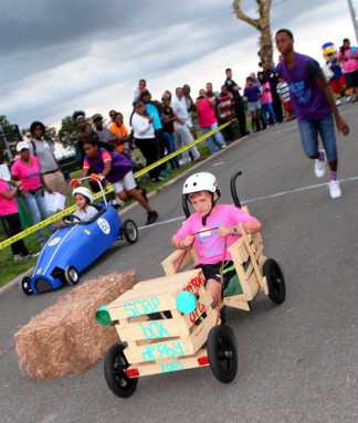 Heroics at Coney soapbox derby race