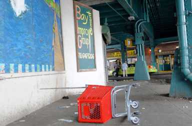 Homeless stop at Sheepshead Bay train station