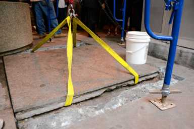 Mudder plucker! Downtown time capsule waterlogged