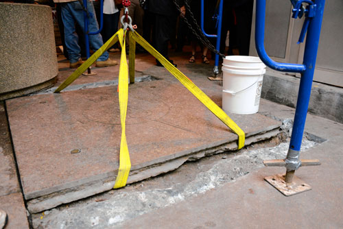 Mudder plucker! Downtown time capsule waterlogged