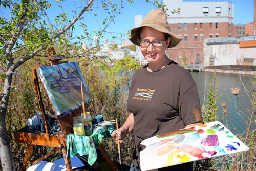 By the river fumes: Painters gather to render Gowanus Canal