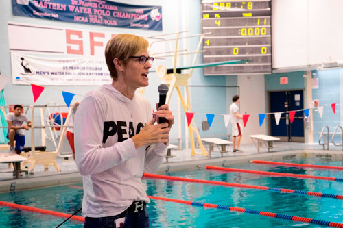 Olympic medalist Torres leads St. Francis College swim clinic