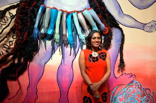Ditmas Park artist creates 60-foot mural celebrating Hindu goddess