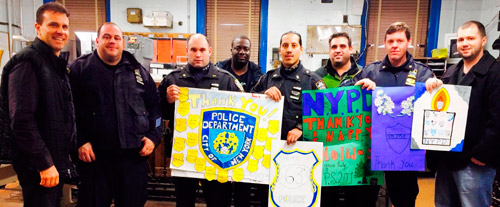 Local students thank 63rd Precinct