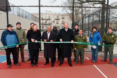 Borough Parks commissioner and councilman cut the ribbon on renovated Bensonhurst park