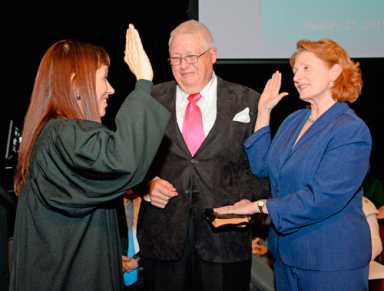 She’s in!  Jo Anne Simon is sworn in at Brooklyn Heights ceremony on Sunday