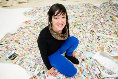 Artist creates map of Brooklyn out of litter