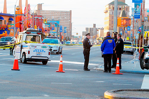 Protect and swerve: Police vehicle hits eldery woman