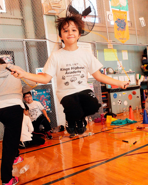 Kids jump rope for heart health