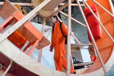 Learning curve: Performance artists adjust to life in hamster wheel