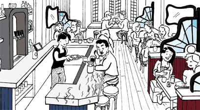 Bartoonist has a wine time in Cobble Hill