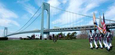 West Point cadets march into Ft. Hamilton to educate potential cadets