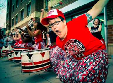 The big bang! Massive drum ensemble celebrates three huge years