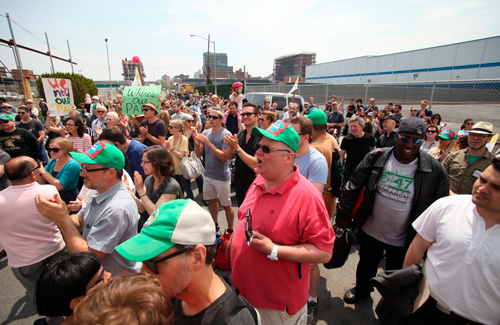 Protecting their turf: Residents rally in fake park