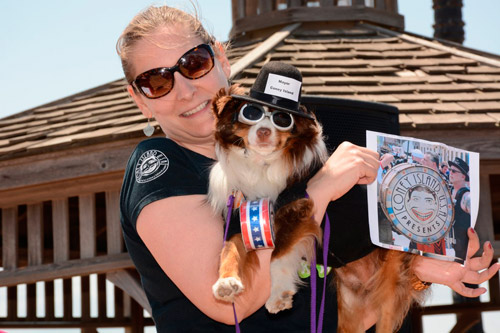 Pet costume contest draws dogs by dozen, Dick Zigun impawsonator