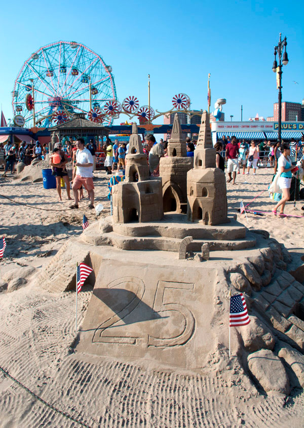 Sleight of sand! Beach-sculptors carve up Coney shores