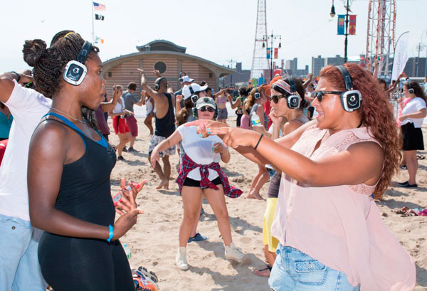 Demure disco: Coney Islanders sound off on silent dance party