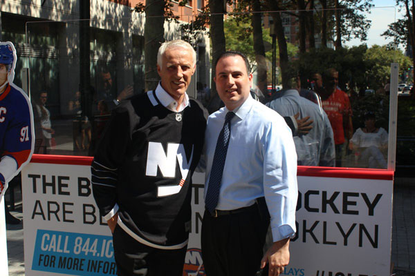 Sit on it, Bossy! Hockey legend visits Downtown to promote glass-side seats