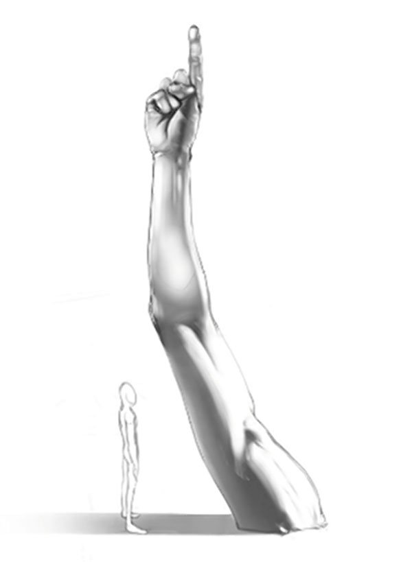 Grand arm-y plaza! City plans two-story bronze arm statue for Tillary Street