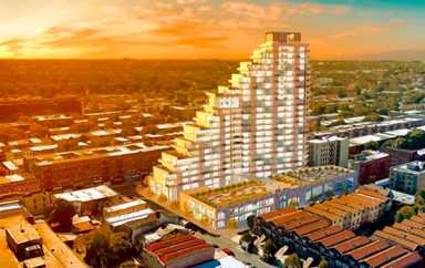 Stepping up! Stairway-like tower set to rise 23 stories above Flatbush