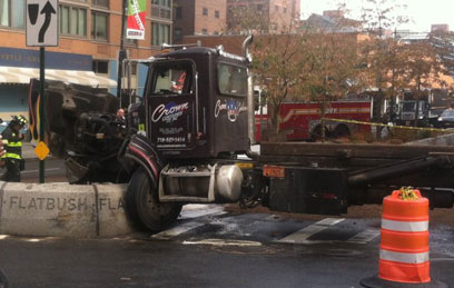 Oh truck! Big rig crashes on Flatbush Avenue