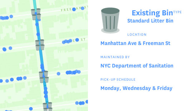In it to bin it! Get to know every single garbage can in Greenpoint with this trashy map