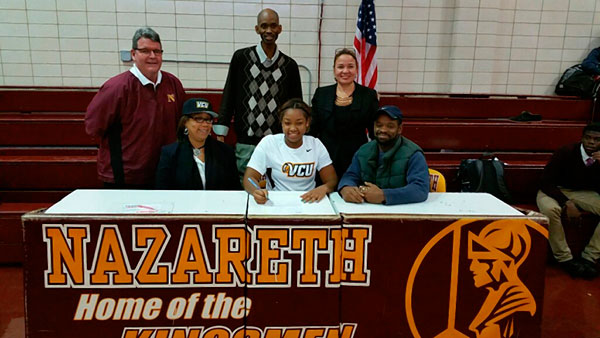 It’s official! Nazareth’s Johnson signs with Virginia Commonwealth
