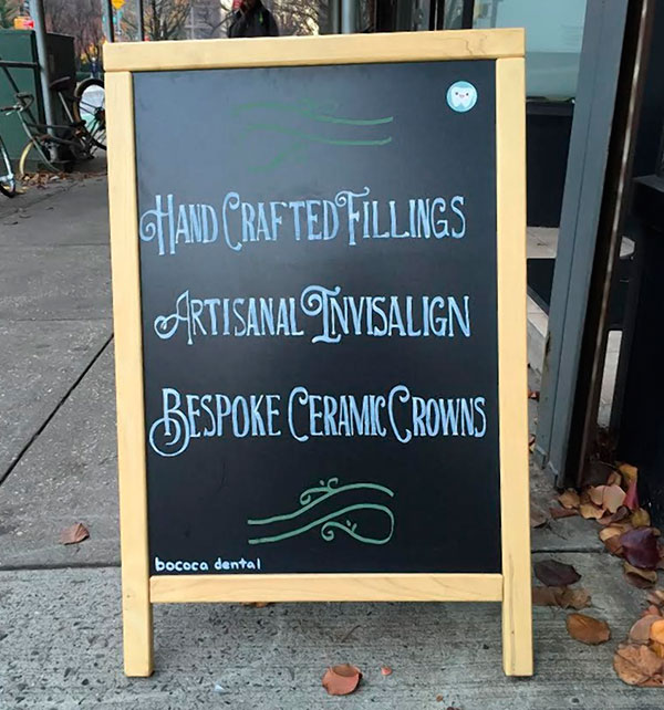 Cobble Hill dentist advertises ‘hand-crafted fillings, artisanal Invisalign’