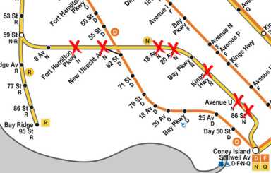 Repairs will shut seven N-train stations for nearly two years